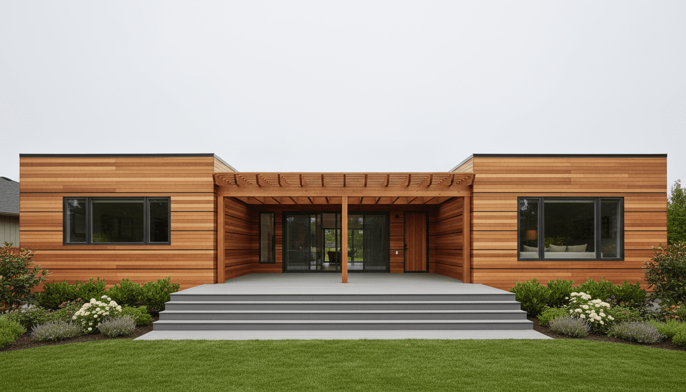 Completed new single-family home exterior